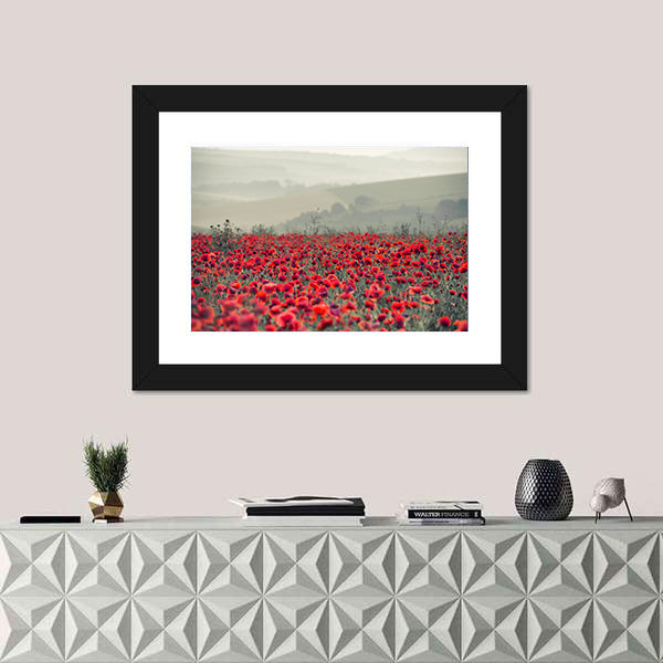 Field of Red Poppies Canvas Wall Art