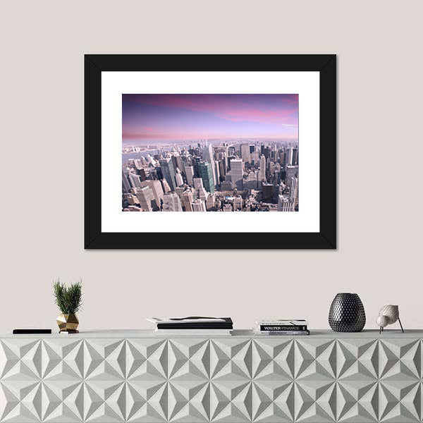 New York City Skyline at Sunset Canvas Wall Art