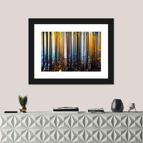 Forest In Autumn Abstract Canvas Wall Art
