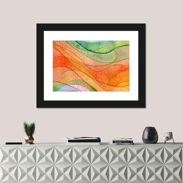 Colorful Watercolor Wave Abstract Canvas Wall Art