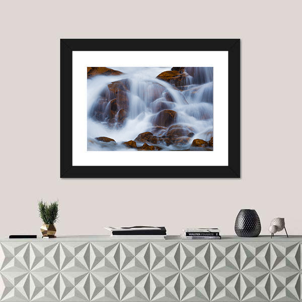 Waterfall In Rocky Mountain National Park Canvas Wall Art