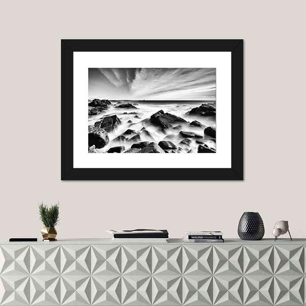 Portland Maine Rocky Coastline Canvas Wall Art