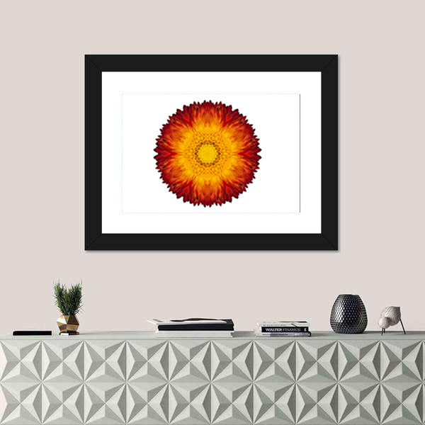 Kaleidoscopic Strawflower Mandala Canvas Wall Art