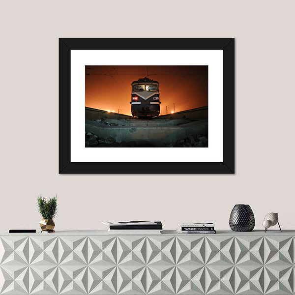 Chinese Electric Train at Night Canvas Wall Art