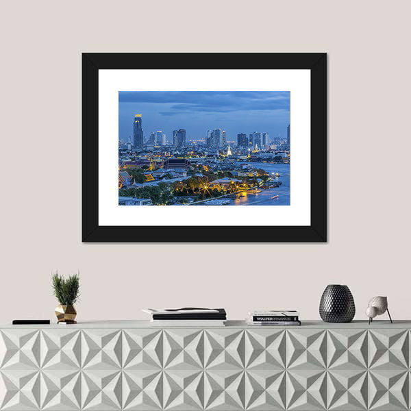 Grand Palace At Twilight In Bangkok Canvas Wall Art