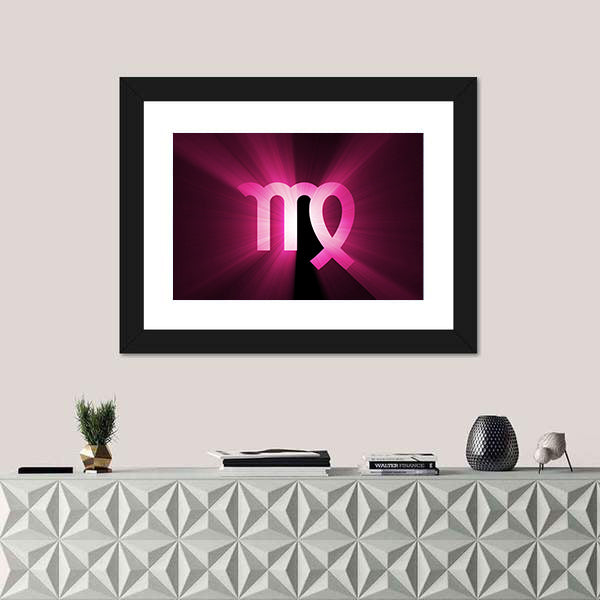 Radiant Virgo Zodiac Symbol Canvas Wall Art