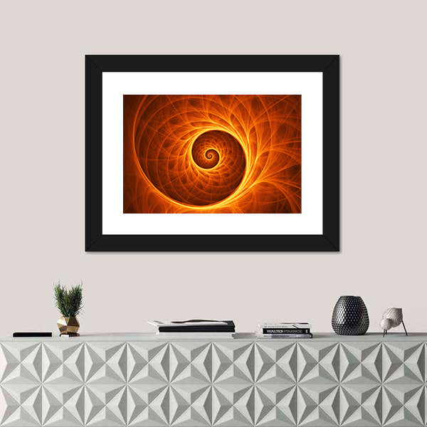 Fire Spiral Abstract Canvas Wall Art