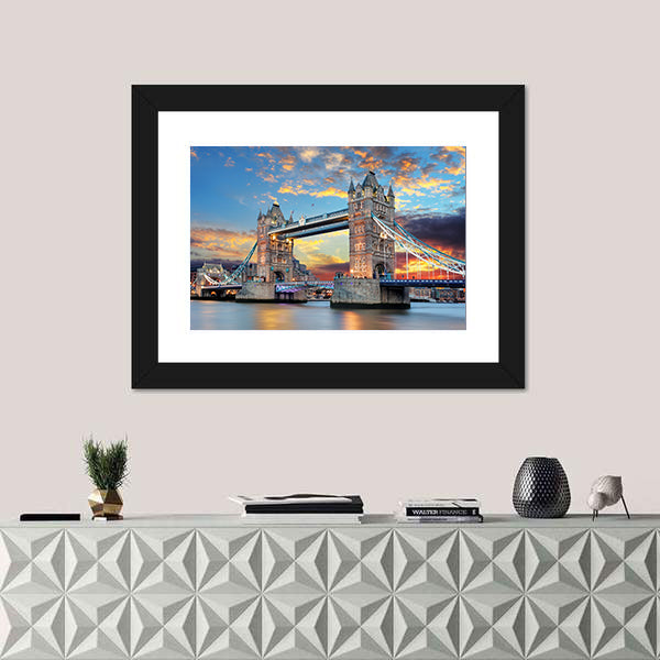 Tower Bridge at Sunset, London Canvas Wall Art