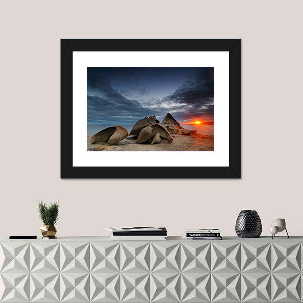 Remarkable Rocks on Kangaroo Island Beach Canvas Wall Art