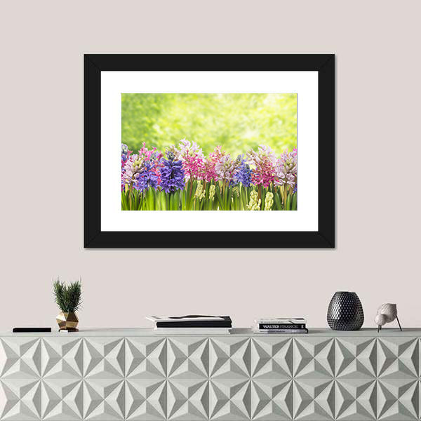 Blooming Spring Hyacinths Flowers Plant In Garden Canvas Wall Art