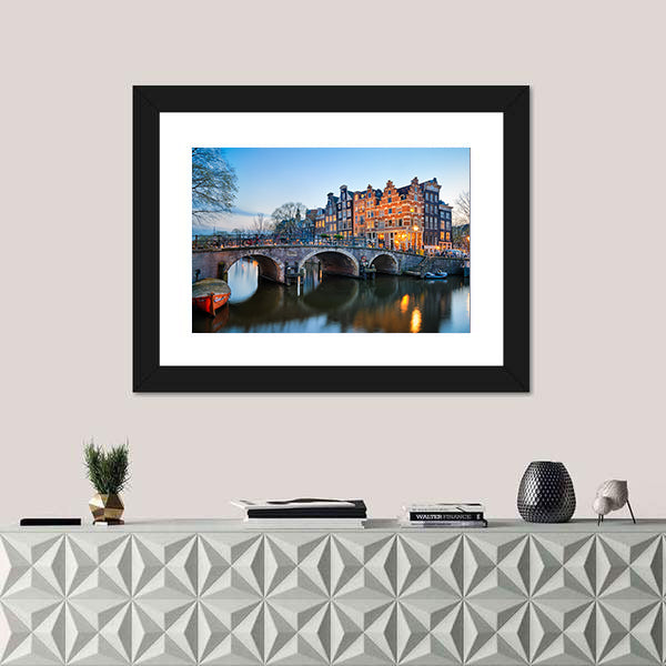 Sunset Over Brouwersgracht, Amsterdam Canvas Wall Art