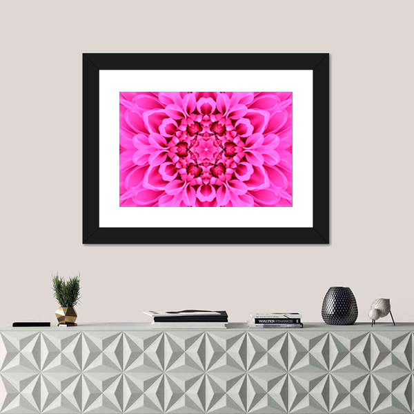 Pink Concentric Flower Canvas Wall Art