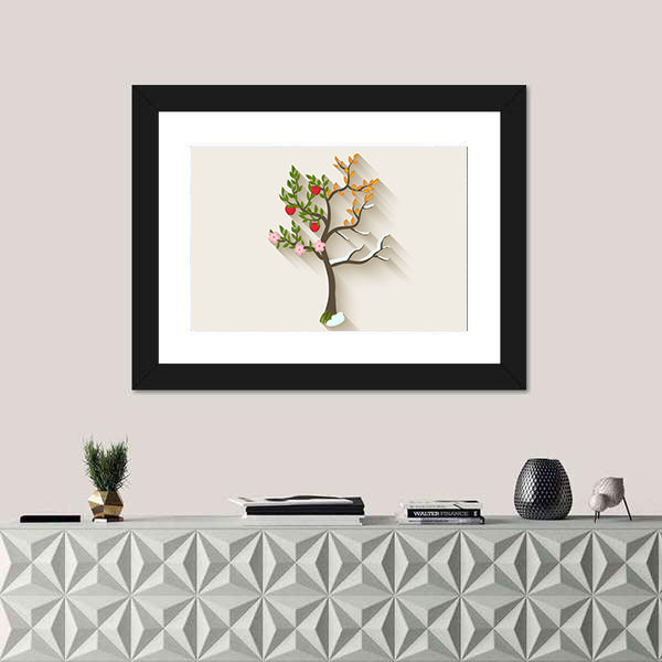 Four Seasons Trees Canvas Wall Art