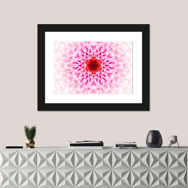 White Mandala Concentric Flower Canvas Wall Art