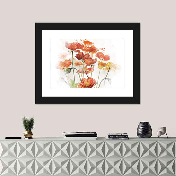 Red Poppy Flowers Canvas Wall Art