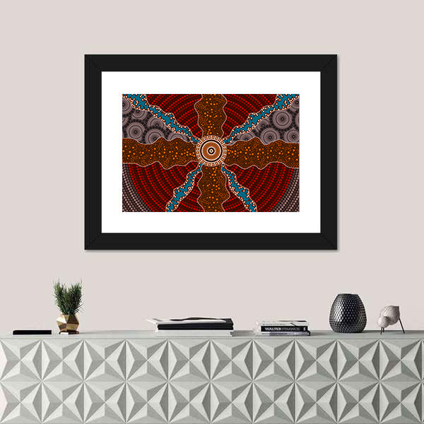 Aboriginal Dotted Vector Canvas Wall Art