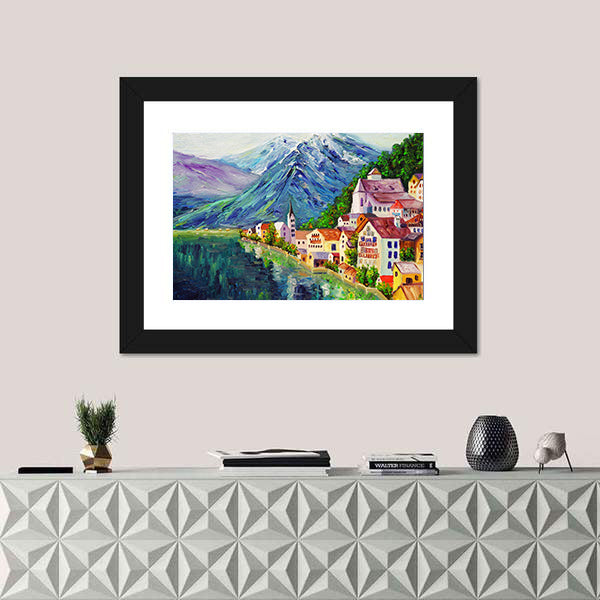 Hallstatt Oil Painting Austria Canvas Wall Art