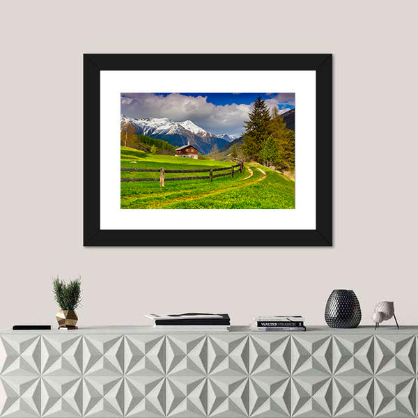 Spring Landscape In Swiss Alps Canvas Wall Art