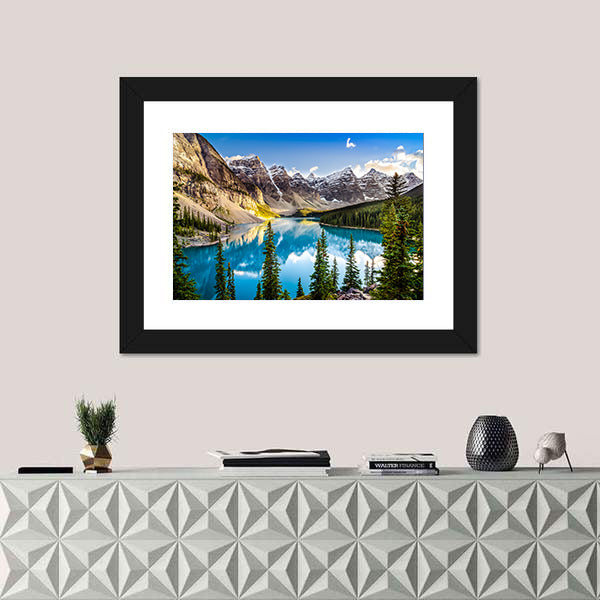 Moraine Lake In Alberta Canvas Wall Art