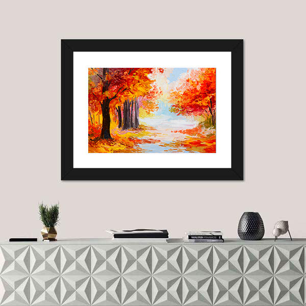 Colorful Autumn Forest Abstract Canvas Wall Art
