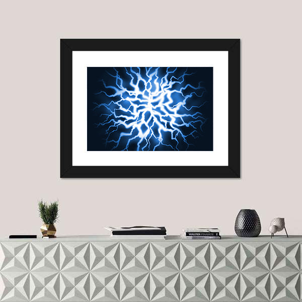 Blue Thunder Energy Burst Canvas Wall Art