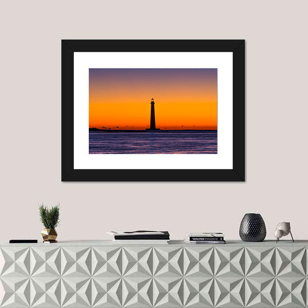 Morris Island Lighthouse at Sunset Canvas Wall Art