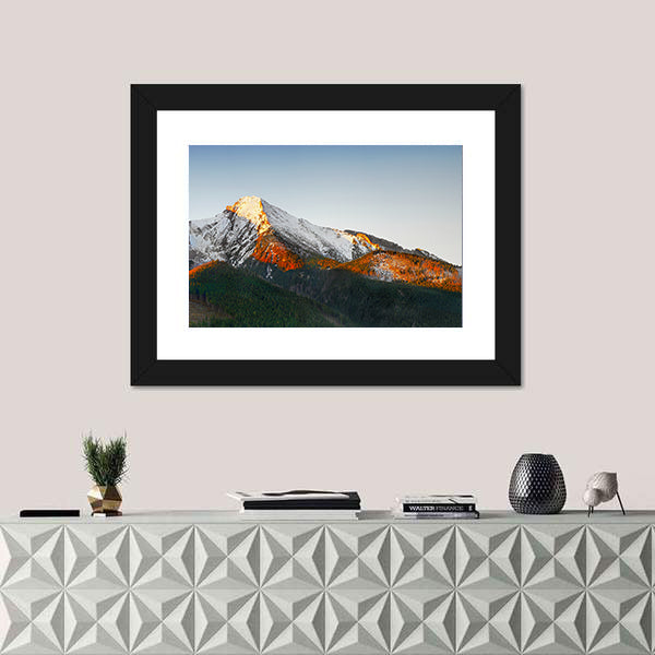 Snow Capped Peaks At Sunrise Canvas Wall Art