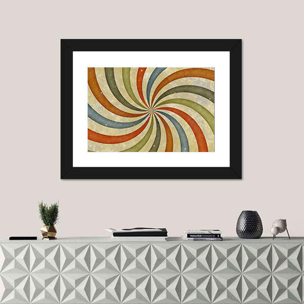 Vintage Swirling Spiral Abstract Canvas Wall Art