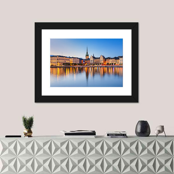 Gamla Stan In Stockholm At Evening Canvas Wall Art