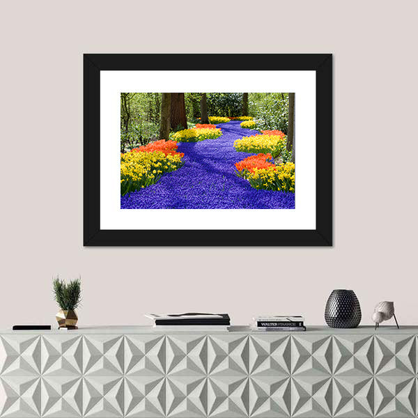Field Of Spring Flowers Canvas Wall Art