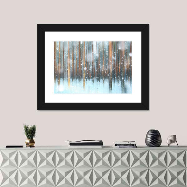 Magical Winter Forest Canvas Wall Art