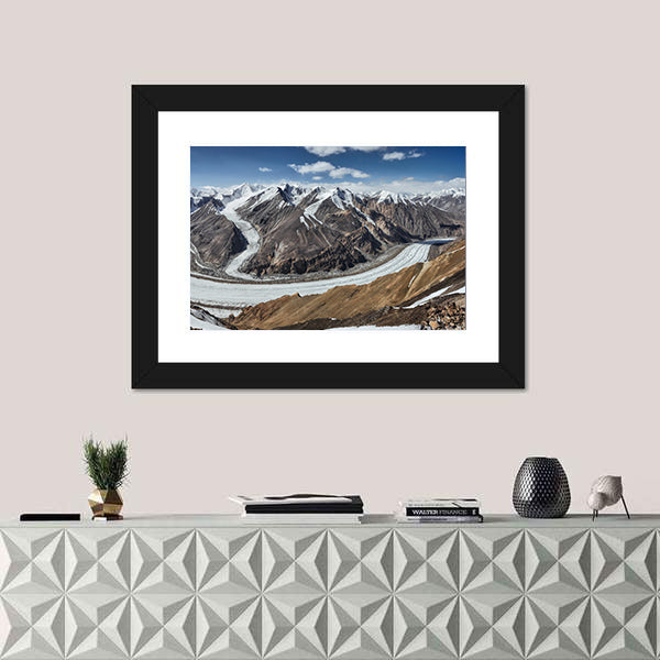 Scenic Fedchenko Glacier In Tajikistan Canvas Wall Art