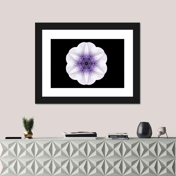White Flower Mandala Canvas Wall Art