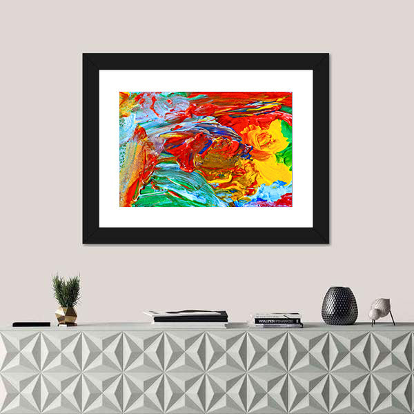 Oil Brushstrokes Abstract Painting Canvas Wall Art