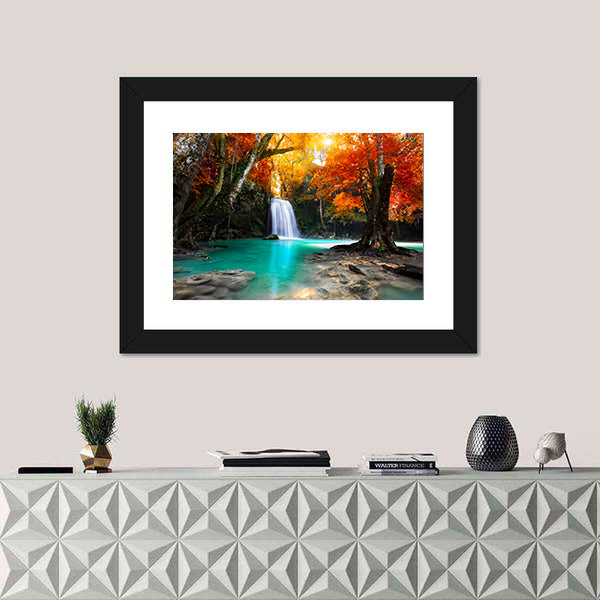 Deep Forest Waterfall In Kanchanaburi Thailand Canvas Wall Art