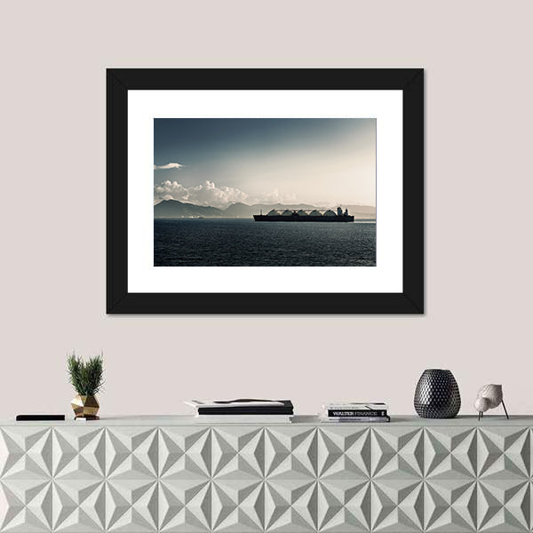 Liquefied Natural Gas LNG Carrier Ship In Sea Canvas Wall Art