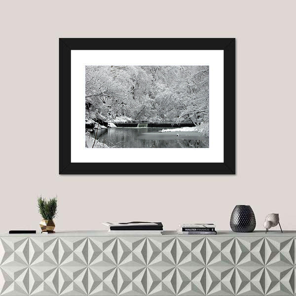 Snow Covered Fairmount Park In Philadelphia Canvas Wall Art
