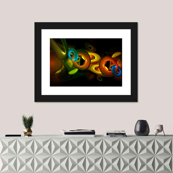 3D Colorful Shapes Abstract Canvas Wall Art