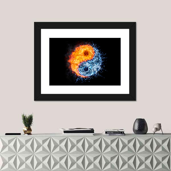 Fire And Water Tao Symbol Canvas Wall Art