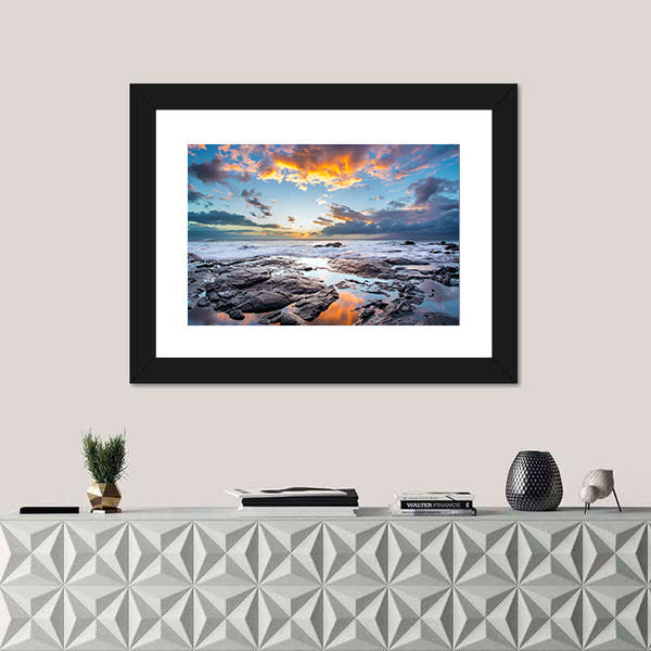 Rocky Shore On The Island Of Maui In Hawaii Canvas Wall Art
