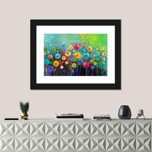 Watercolor Flowers Abstract Canvas Wall Art