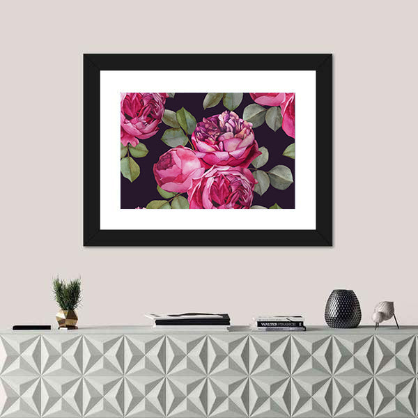 Pink Roses Bouquet Canvas Wall Art