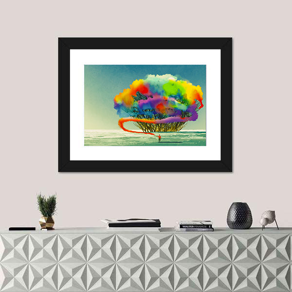 Colorful Smoke Flare Illustration Canvas Wall Art