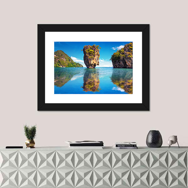 James Bond Island Reflection In Phuket Canvas Wall Art