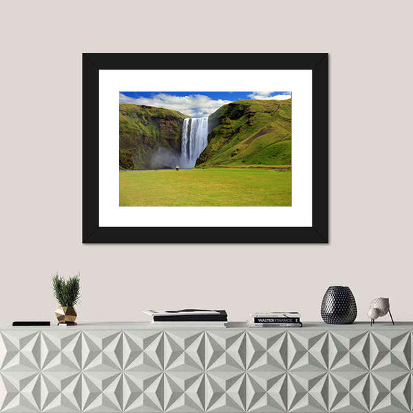 Skogarfoss Waterfall In South East Iceland Canvas Wall Art