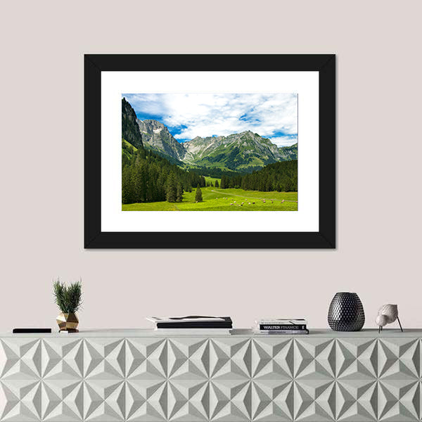 Arnibach Valley Near Engelberg Canvas Wall Art