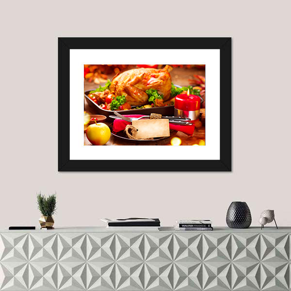 Thanksgiving Dinner Table Canvas Wall Art