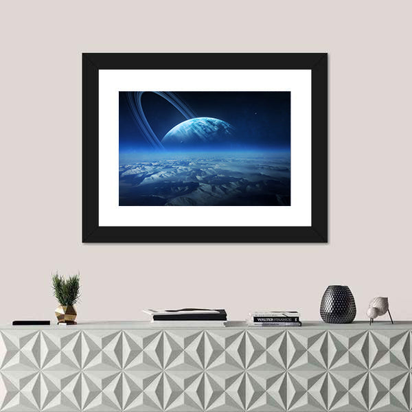 View of Uranus from Titania Canvas Wall Art