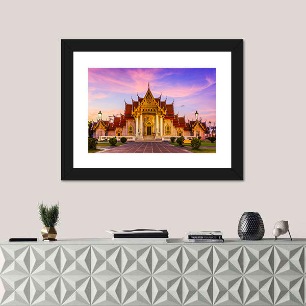The Marble Temple In Thailand Canvas Wall Art