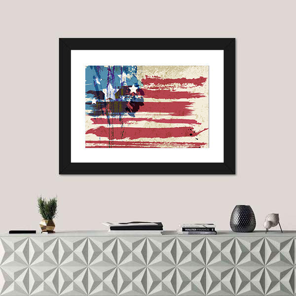 Grunge American Flag Canvas Wall Art